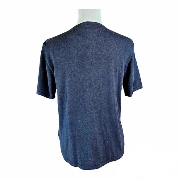 Vintage Emma James Short Sleeved Embroidered Black Sweater Size M - Picture 2 of 12